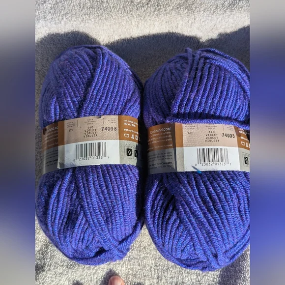 Lion Brand Woolspun Yarn in Orchid ,Purple Blue Blend, 4 New Vintage Skiens - Picture 6 of 10